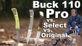 Buck 110 Knife Review.   New Pro & Select with clips compared to the original