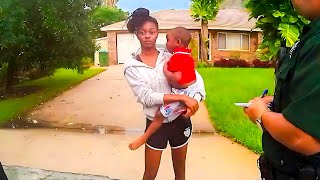 Karen hostil e exigente luta com um policial ameaca seu emprego e o agride