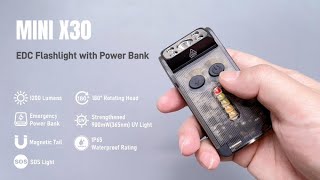 Hadrsion X30  Top tier Portable 10 Light EDC Flashlight & Power Bank