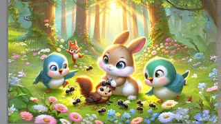 Fluffy the Bunny King and Nibbles the Chipmunk: A Cartoon Adventure  | Animation Story for Kids