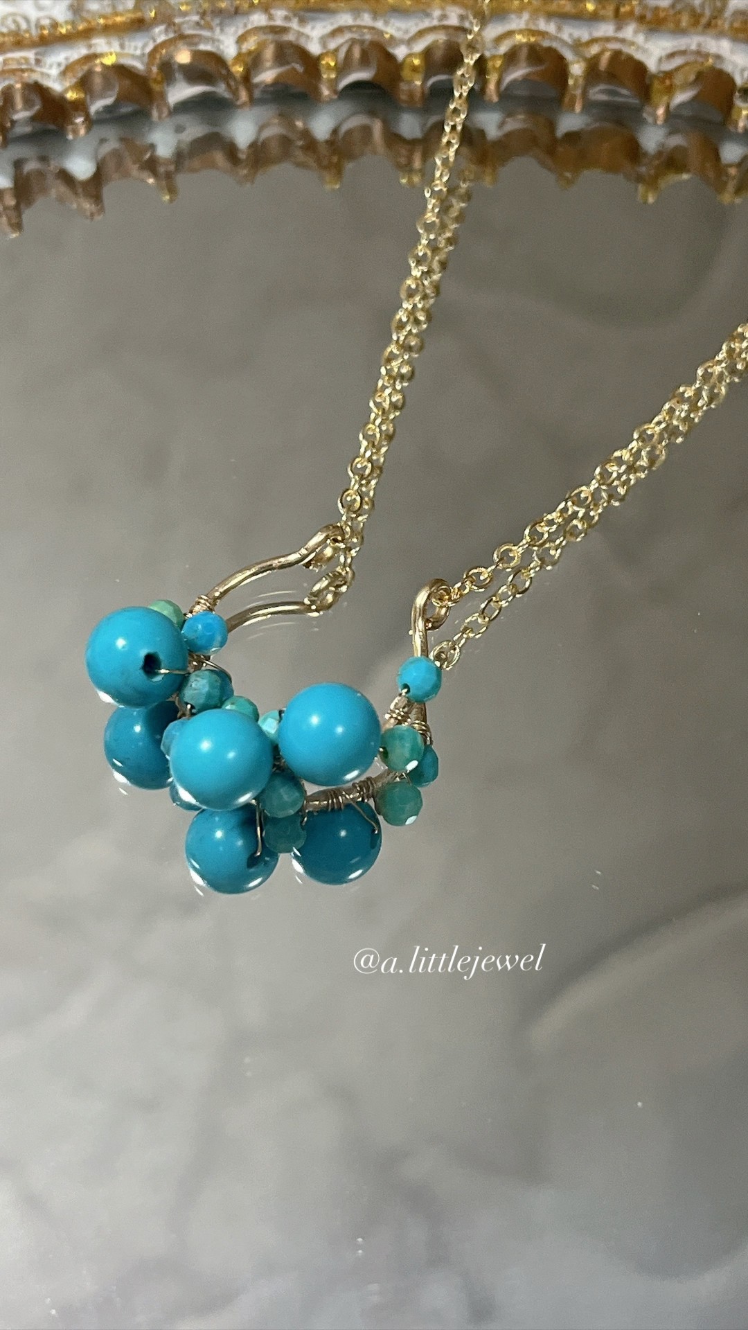 Making a Turquoise Necklace | Natural Stone Jewelry Making #Shorts