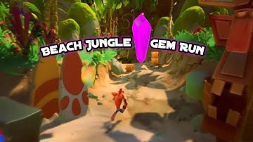 Beach Jungle Gem Run Challenge‼️ Crash Bandicoot: on the run green gem