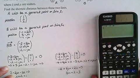 A level Further Core 1   Shortest distance between two vector lines