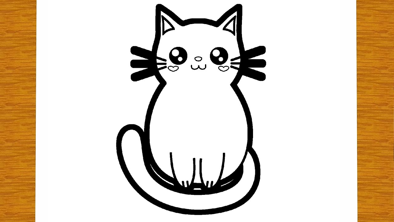 COME DISEGNARE UN GATTO CARINISSIMO | Disegni facili ed educativi - YouTube