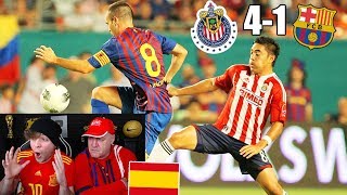 ESPAÑOLES REACCIONAN AL CHIVAS 4-1 FC BARCELONA