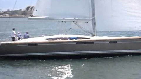 Jeanneau 57 with Champagne Hull Under Sail By Dan Van Zanten 760-815-6456 dvz@cruisingyachts.net