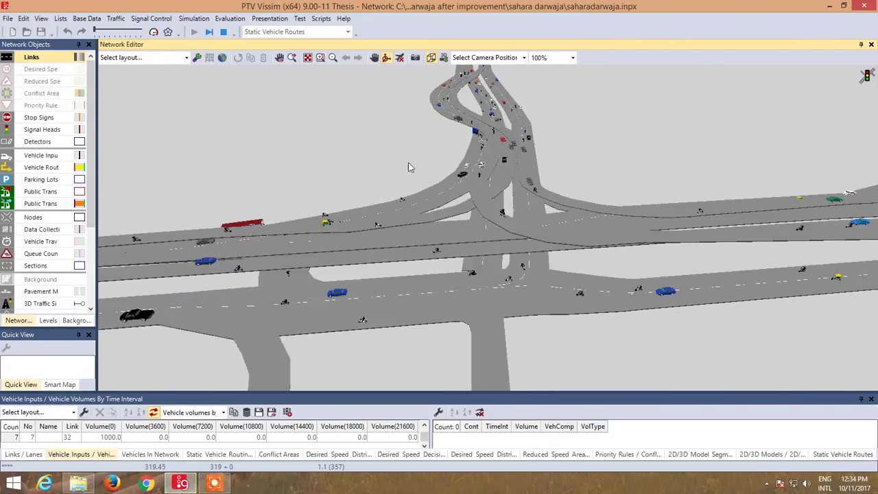3D animation in VISSIM of junction with proposed flyovers showing ...
