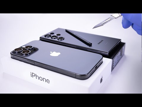 iPhone 15 Pro Max Vs Samsung Galaxy S23 Ultra Unboxing - ASMR