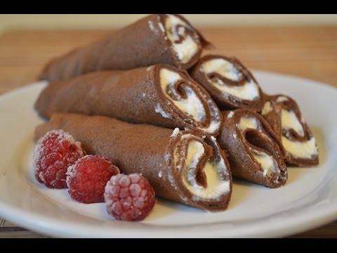 Видео рецепт Шоколадные блинчики с мороженым