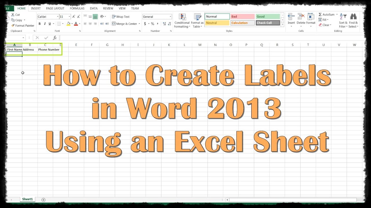 How To Make A Label Template In Excel