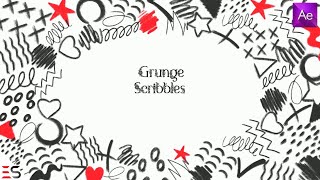 Free - Grunge scribbles hand drawn pack | Free Download After Effects Template