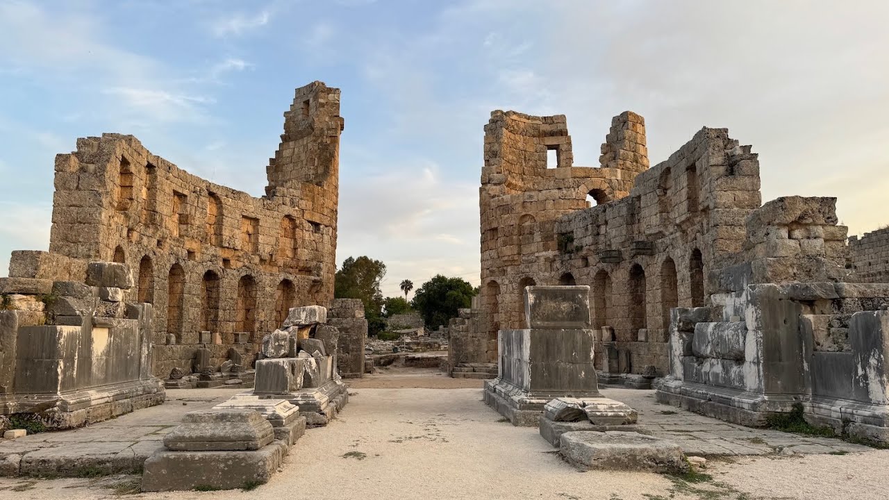 The Ruins of Perge at Sunset