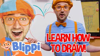 How To Draw An Apple! 🎨🖌️✨ | Blippi Tutorials | Moonbug Create