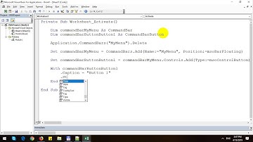 Create Custom Menu with Excel VBA - Part 1