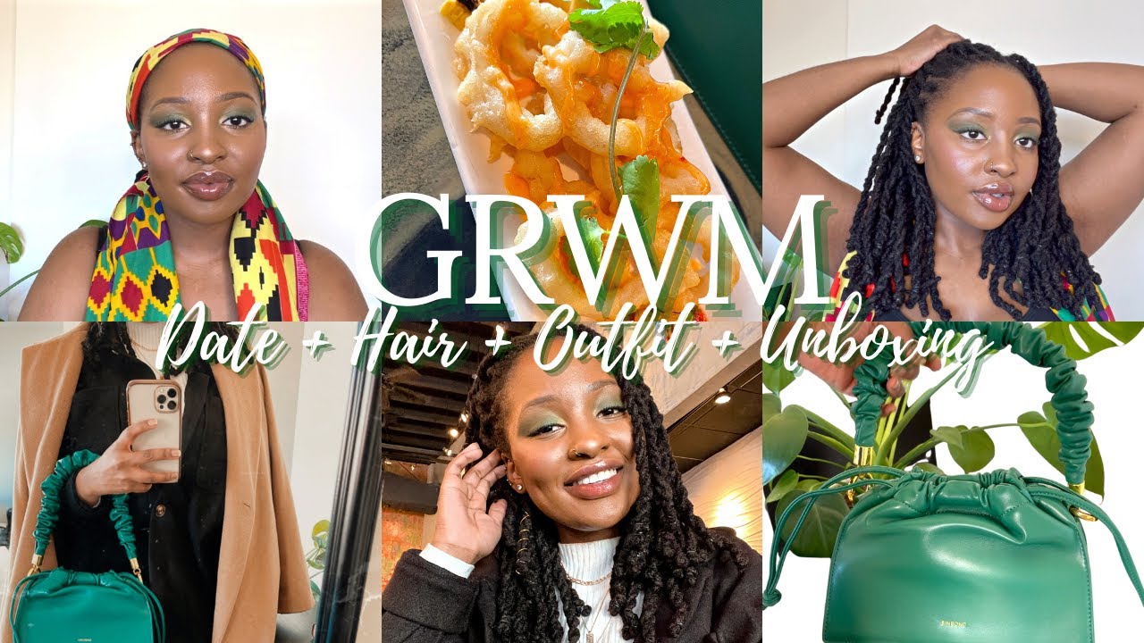 SOLO DATE GRWM | LOC STYLING - TWO-STRAND TWIST | SINBONO BAG UNBOXING | OUTFIT & LUNCH |