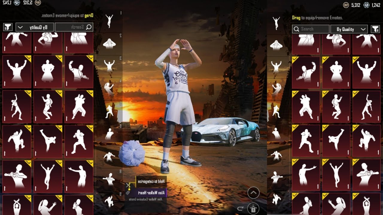 PUBG mobile free emote pack 🤝🖤 and inventory tour 🔥 ️by tisJerrygaming ...