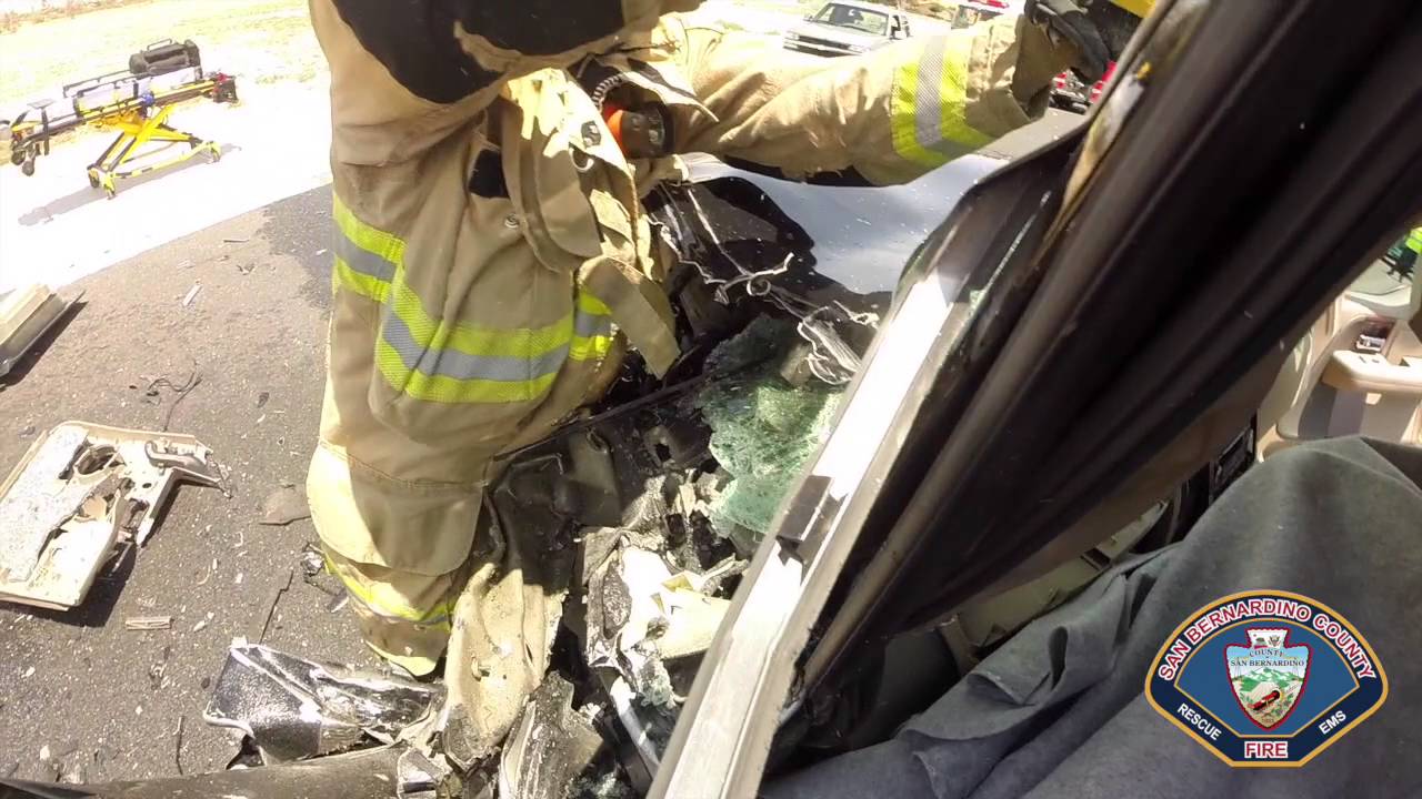 Driver Rescued from Vehicle Accident in Victorville YouTube