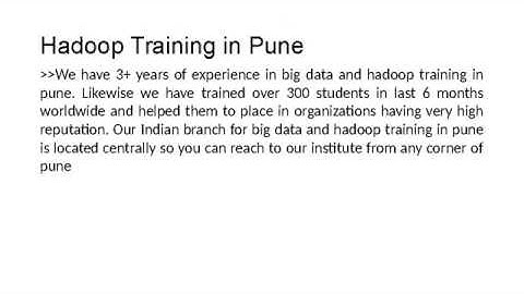 Big Data Hadoop Training in Pune(ETLHIVE)
