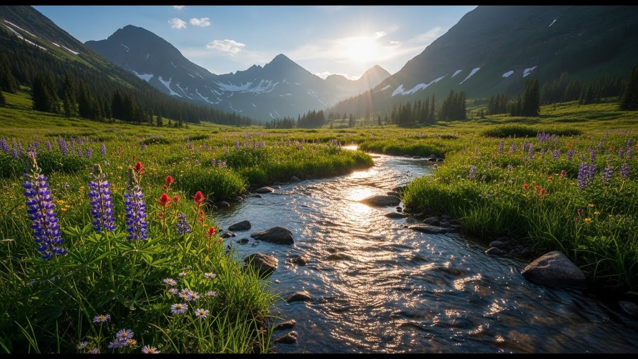 心を落ち着かせる緑の砂漠の音 – 鳥と水の流れ