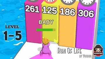 RUN OF LIFE by Voodoo - All Levels Gameplay Walkthrough 1-5 Android ios | KIREINA GAMING