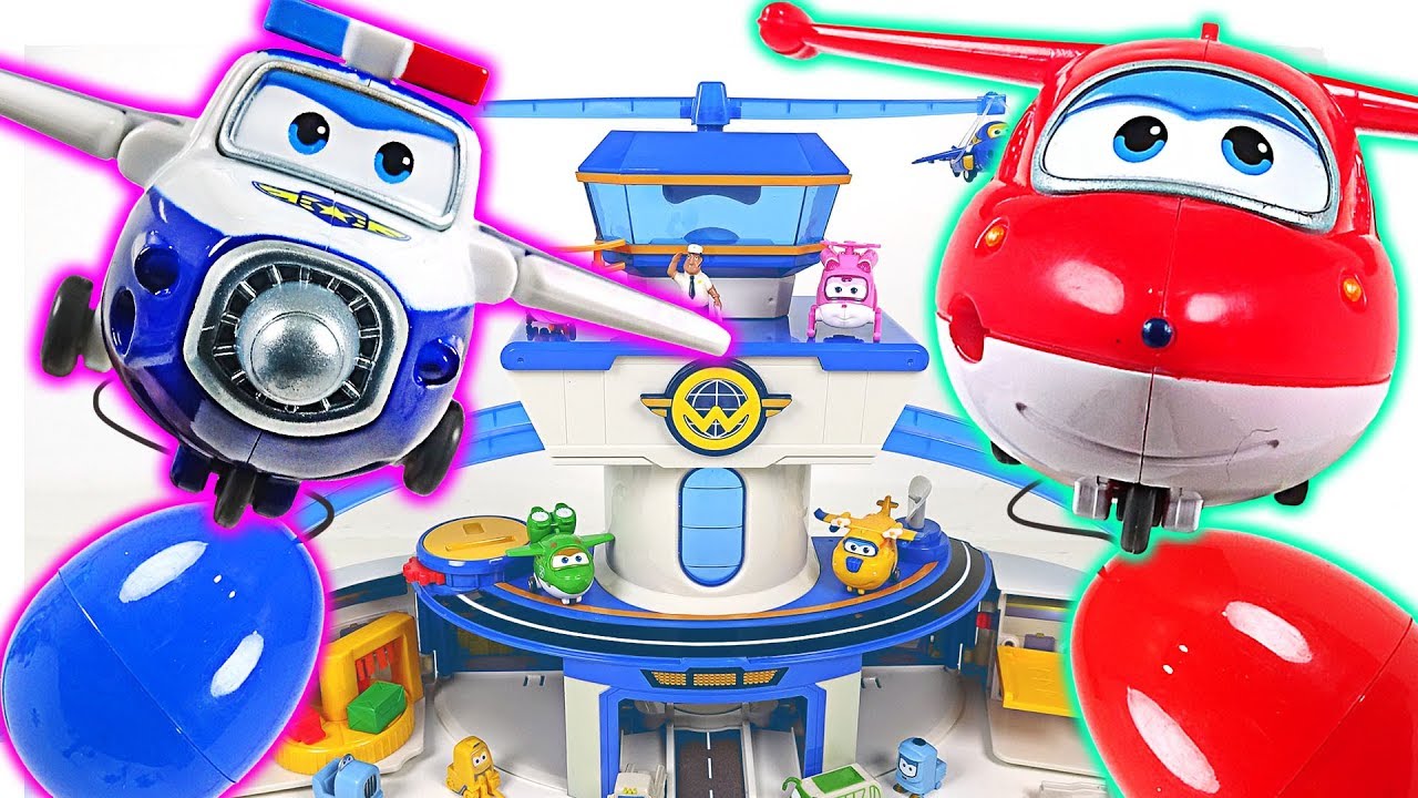 Go Super Wings! Anywhere delivery at the airport. Magic eggs appeared! - PinkyPopTOY