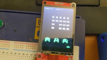 Teensy 3.6 space invaders game progress.