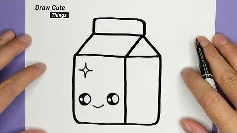 HOW TO DRAW A CUTE FUNNY JUICE BOX, DRAWING JUICE BOX, STEP BY STEP, DRAW CUTE THINGS
