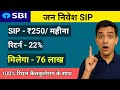 SBI जन निवेश SIP Launch | ₹250 से शुरुआत और ₹76 Lakh का Target!
