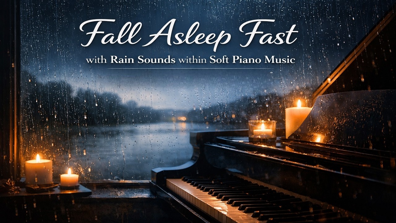 Fall Asleep Fast with Rain Sounds within Soft Piano Music for Deep ...