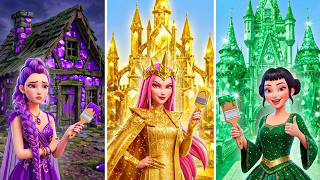 Golden VS Emerald VS Amethyst Huntrix - One Colored House Challenge | Kpop Demon Hunters Animation