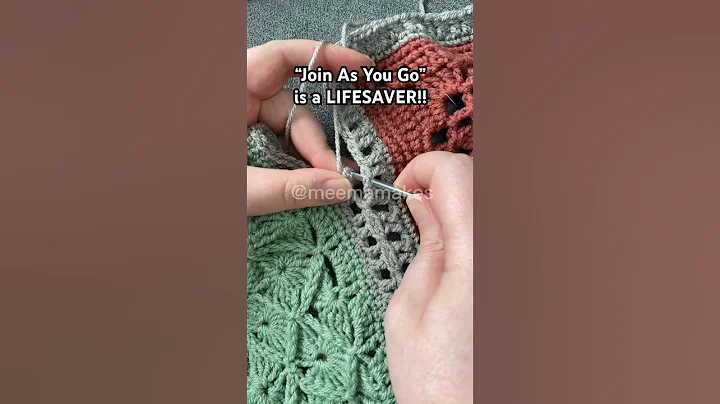 Join As You Go Granny Squares (Full Tutorial Link On Screen) #crochet #crochettutorial #shorts