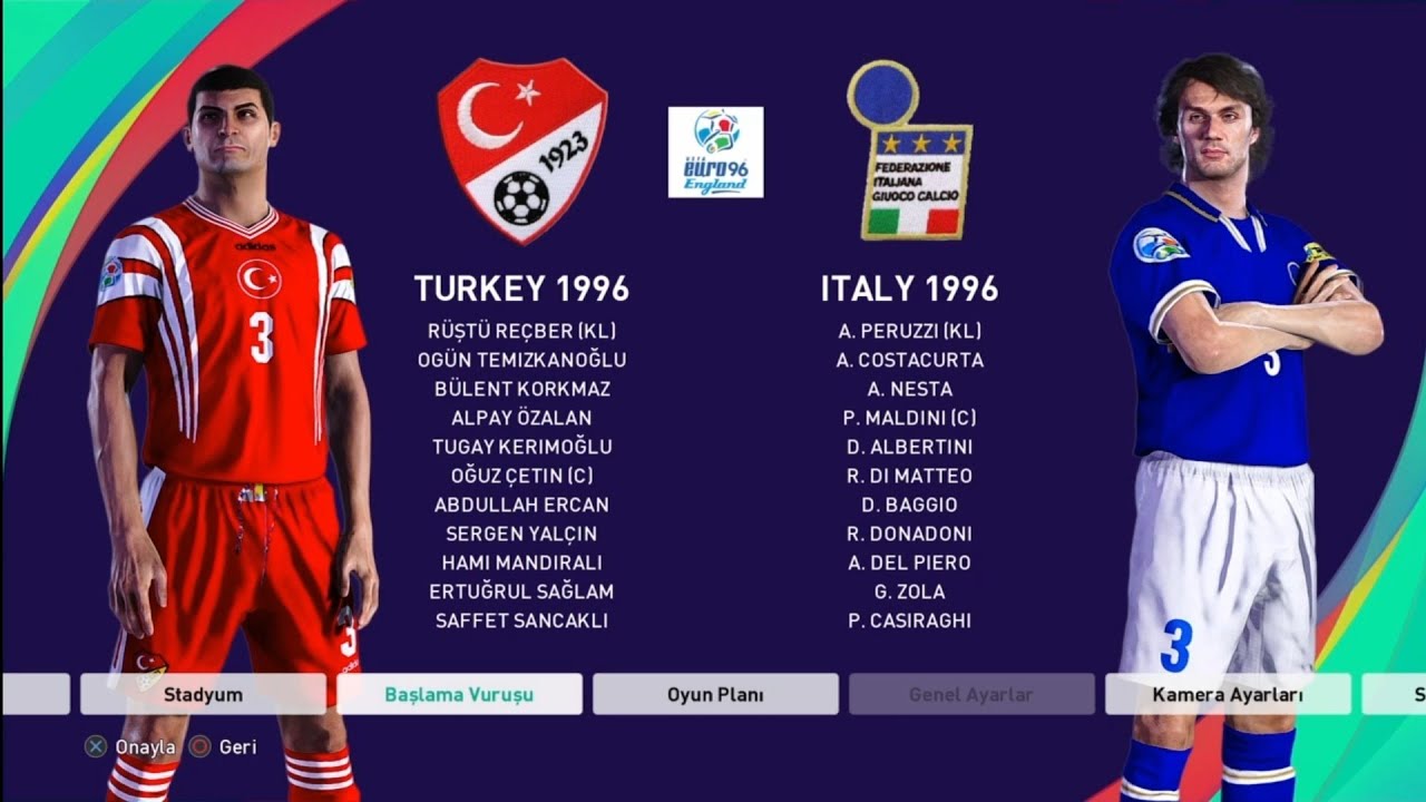 Euro 96 B Grubu 6.maç Turkey Italy 