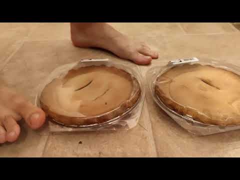 Rob crushing pies barefeet