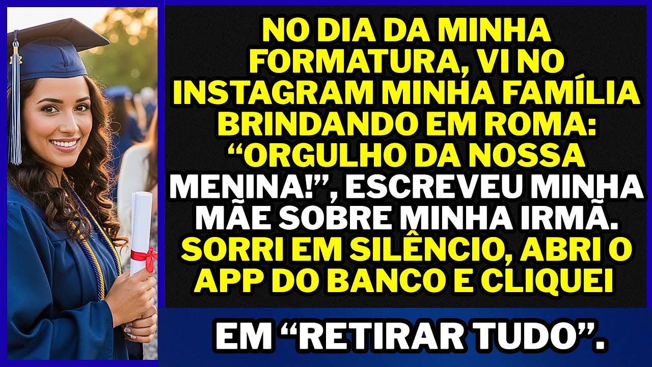 No dia da minha formatura, vi no Instagram minha família brindando em Roma — por minha irmã.