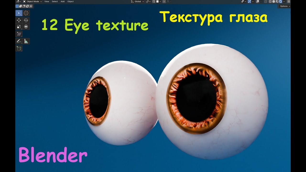 12 Modeling character in blender. Eye texture Текстура глаза 