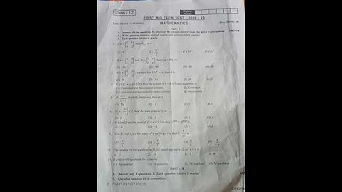 12th maths mid term question paper 2022