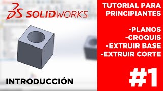 📕 [SolidWorks 2019] Curso básico para principiantes #1 | Conceptos básicos |Extruir corte, saliente screenshot 3