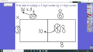 Year 3 Multiplication of a 2-digit number by a 1-digit number using grid method