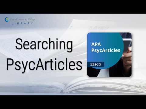 Searching APA PsycArticles on EBSCOhost