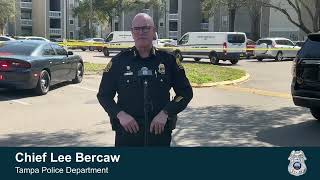 Chief Bercaw Provides Update After Officers Come Under Fire, Officer Involved Shooting.