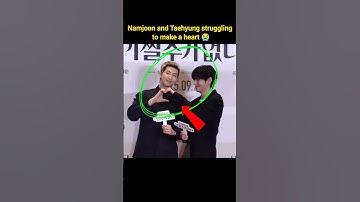 Namjoon and Taehyung struggling to make a heart 😭 #rm #taehyung #fypviralシ #bts
