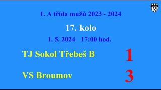 B -17 kolo TJ Sokol Třebeš B - TJ Slovan Broumov  1:3