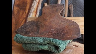 100 year old hewing axe restoration  with handle steaming FAILURE