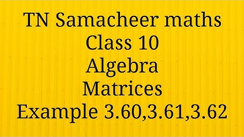 Example 3.60/Example 3.61/Example 3.62 Algebra Class 10 Tamilnadu Samacheer maths Nithyaganesh Maths