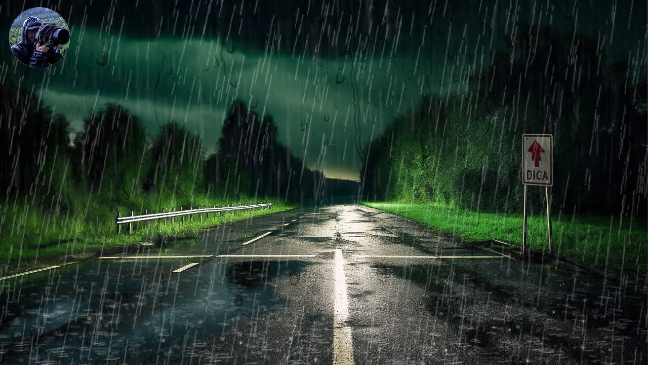 Addormentati in soli 5 minuti con forte pioggia, vento e tuoni in una strada suburbana deserta