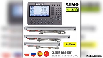 SINO SDS200 Metal 4 Axis LCD Digital Readout Display DRO Kit KA300 Glass Linear Scale Encoder For L