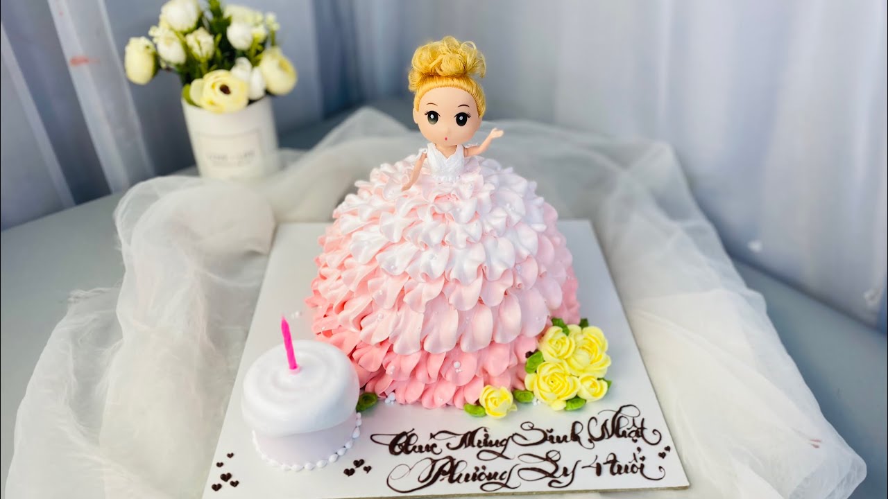 Hướng dẫn trang trí bánh công chúa cực xinh cho sinh nhật
