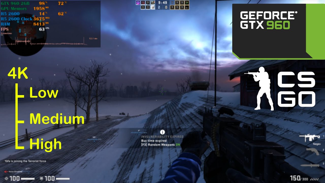 GTX 960 | CSGO - 4K - Low, Medium & High Setitngs! - YouTube
