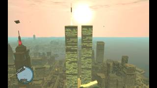 GTA IV Twin Towers of the World Trade Center Mod in Liberty City After the 9/11 Attacks Never Forget