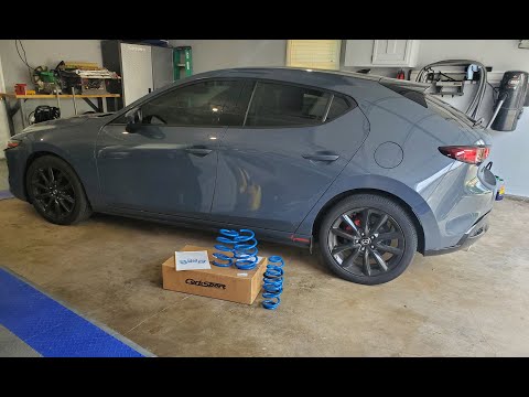 Corksport Springs on 2019 Mazda 3 GT Suspension install, Lowered and it looks amazing